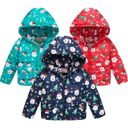 Baby Girls Plus velvet thick Winter Jacket for Kids Cartoon Warm Hooded Outerwear Coat for Boys Jacket Coat Children Clothes1-5Y