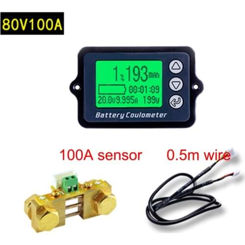 TK15 80V 350A Coulomb Meter Battery Capacity Indicator Coulometer Power Level Display Professional Lithium TK15 Battery Tester