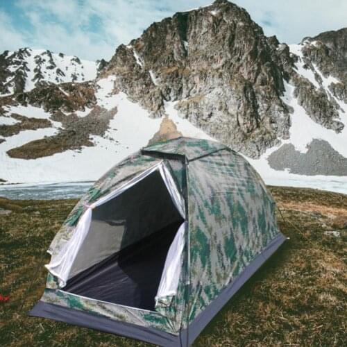 Outdoor Camouflage Tent Beach Tent Camping Tent For 1 Person Single Layer Polyester Fabric Waterproof Tents Carry Bag