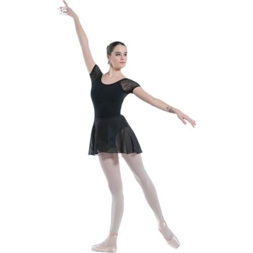 Free Shipping Black & Ivory Ballet Dance Skirt Chiffon Wrap Skirt Ballet Dance Wear for Adult Girls Practice Skirts 01D0132