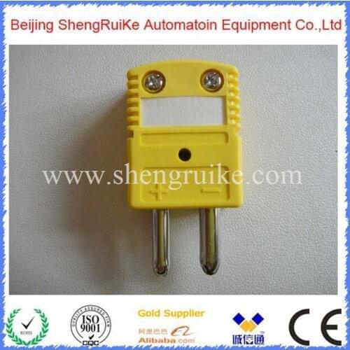 Yellow Color Round Hollow Pin K Male Thermocouple Connector