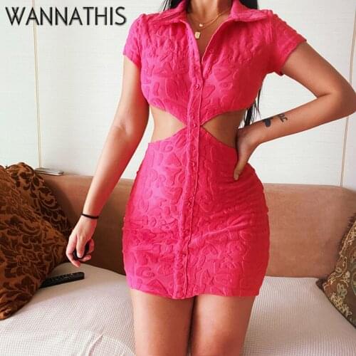 WannaThis Summer Letter Print Short Sleeve Mini Dress For Women Velvet Button Cut Out Turn-Down Neck E-Girl Sexy Chic Dress 2021
