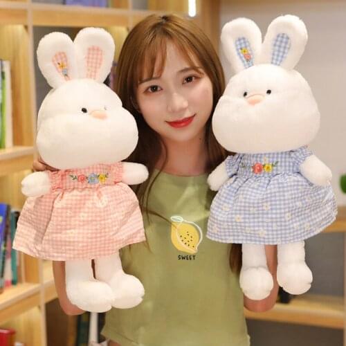 1pc 50/65cm Lovely Dressing Rabbit Plush Toys Cartoon Dolls Soft Stuffed Animal Rabbit Pillow for Kids Baby Birthday Gifts