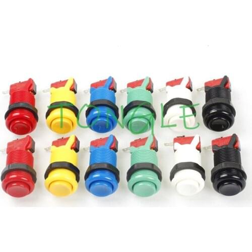 10pcs/lot 28mm Mounted Arcade game machine Happ long American style push button with microswitch multi Color available