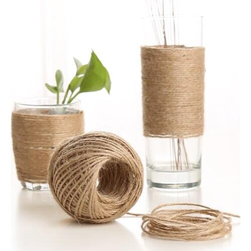 100m 1mm Natural Jute Roll String Hemp Rope Party Wedding Gift Wrapping Cords Thread DIY Scrapbooking Florists Craft Decor