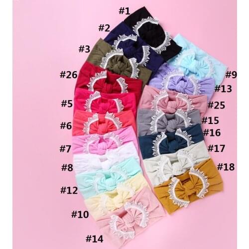 27 pcs/lot Wide Nylon Headbands Knotted Nylon Head wraps Baby Turban Headband Baby Hair Accessories Baby Shower Gift Photo Props