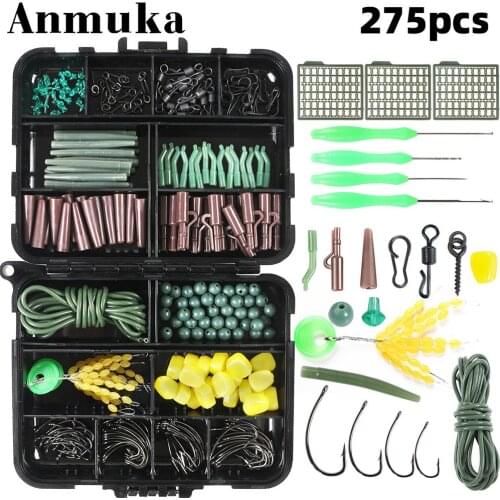 275pcs/set Multifunctional Fishing Accessories Kit With Box Fishing Jig Hooks Swivel Fishing Bead