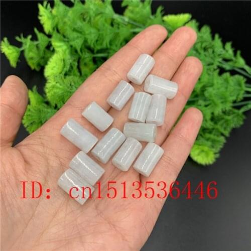 5PC DIY Natural Emerald Chinese Bucket beads Bracelet Necklace Jewellery Fashion Accessories Hand-Carved Man Woman Amulet Gifts