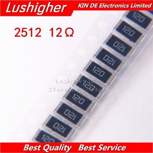 50PCS 2512 SMD 1W 5% 12R 12 Ohm 12OHM 120HM marking: 120 Resistor