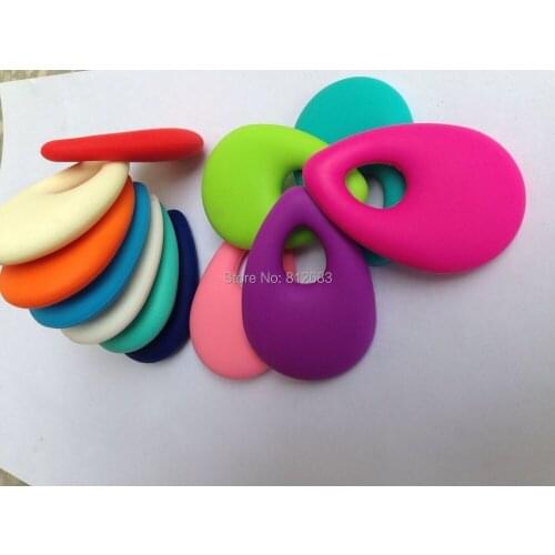 50pcs/lot New Silicone drount pendant silicone teardrop pendant necklace-baby chew beads necklace pendant