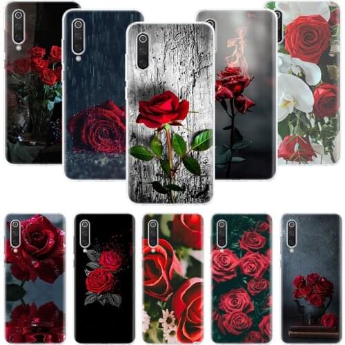 Red Butterfly Roses Flower Phone Case For Xiaomi Mi Note 10 11 9 8 10T 9T CC9 A1 A2 A3 5X 6X Pocophone F1 X3 F2 Pro Lite Coque C