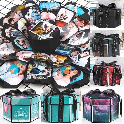 DIY Photo Album Surprise Gift Box Scrapbook Memory Photo Album Love Explosion Box for Valentines Day Birthday Anniversary Gift