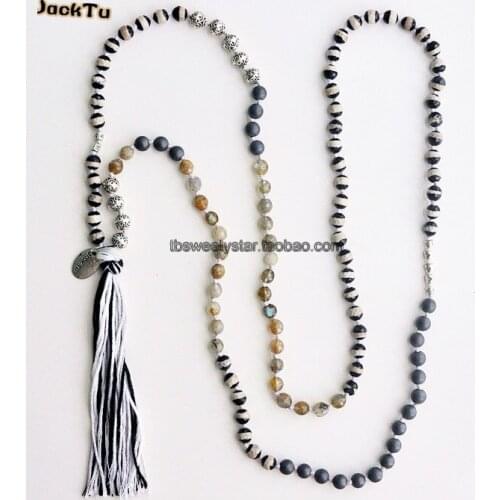 Hematite peace parts long necklace diy for woman