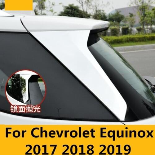 For Chevrolet Equinox 2017 2018 2019 ABS Chrome Rear Tail Window Windshield Side Triangle Trim Sticker decoration Accessories