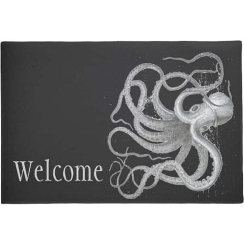 Welcome nautical octopus vintage beach doormat Home Decoration Entry Non-slip Door Mat Rubber Washable Floor