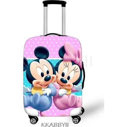 Elastic Luggage Cover Disney Mickey Minnie Mouse Suitcase Protective Cover Fit 18-32 Suitcase Cases Travel accessories Dustproof