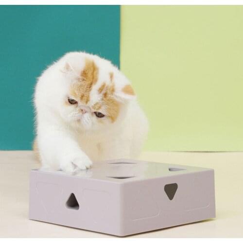Electric Cat Toy Sqaure Magic Box Smart Teasing Cat Stick Crazy Game Interactive Cats Feather Toys Cat Catching Mouse