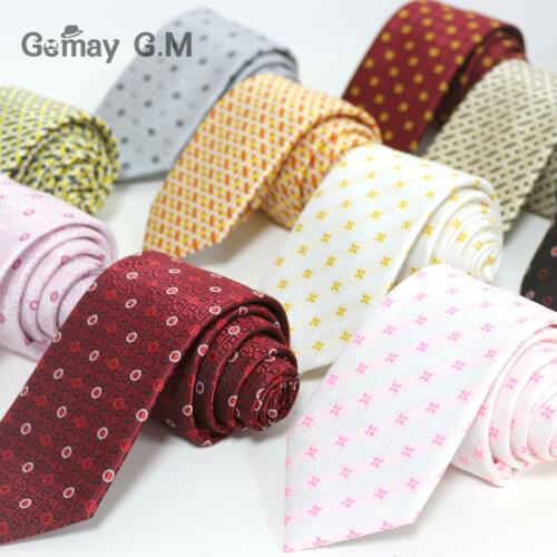 New 100% Polyetser Jacquard Woven Ties for Men Classic 7.0 Width Necktie Man Formal Wedding Party Groom Neckties Wholesale