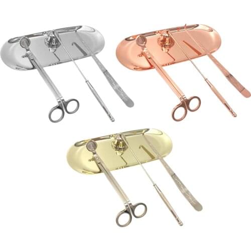 Candle Care Tools Candle Wick Trimmer Candle Snuffer Dipper Storage Tray 4 in 1