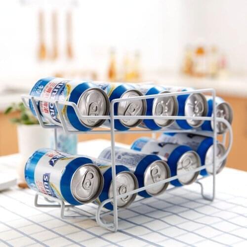 Kitchen Organizer Beer Holder Storage Rack Kitchen Rack Fridge Organizer Can Beer Wine Bottle Holder Iron Shelves