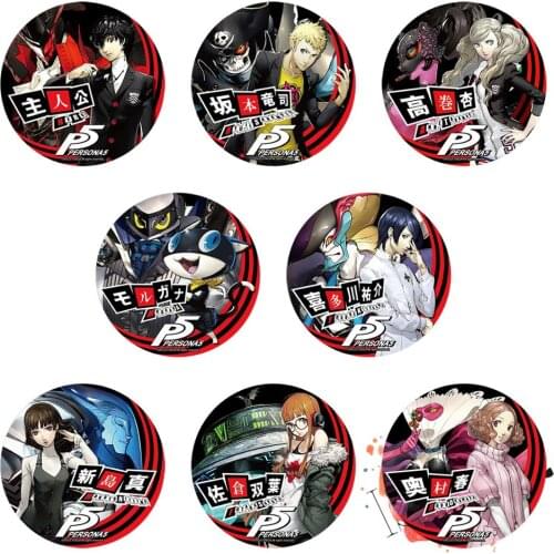 Persona 5 Anime Badge P5 Joker Ryuji Anne Morgana Yusuke Makoto Futaba Haru P5 Metal Badge Brooch Pins