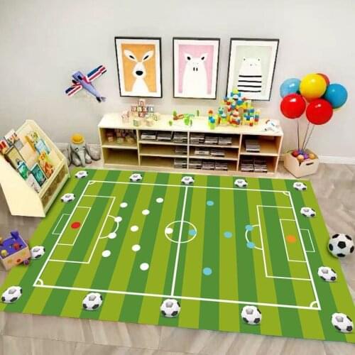Cartoon Football Kids Room Play Area Rug Baby Crawl Floor Mat Child Game Soft Rug Home Bedroom Room Big Carpets Decor Living For