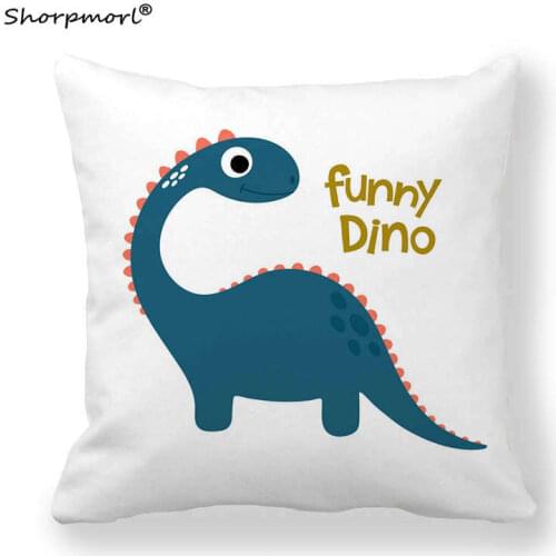 Home Decor Polyester Wild and Free Dinosaur Print Pillow Cushion Covers for Sofa Car Seat