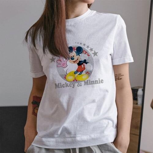 Summer New Products Disney Mickey Mouse Pattern Women Tshirts Kawaii T-Shirts Female Fashion Harajuku White Tees Dropship Trend