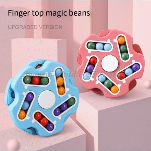 New Rotating Magic Bean Intelligence Fingertip Cube Decompression puzzle Childrens Finger Gyro Magic Disk Educational Cube Toy