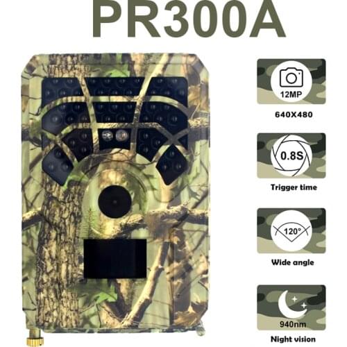 PR300 Hunting Trail Camera 0.8s Trigger Time 120 Degrees Photo Traps Night Vision Wildlife Scouting Camera Photo Traps Track