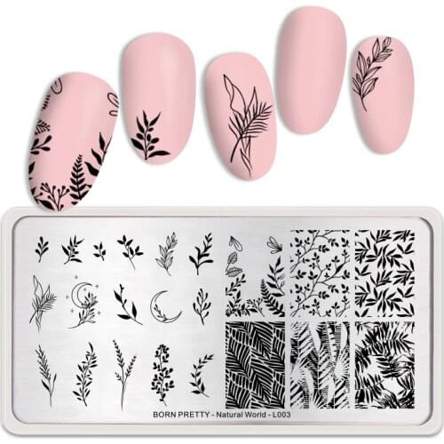 BORN PRETTY Nature Leaves Plants Design Image Template Nail Stamping Plates Stainless Steel Nail Decoration Plate