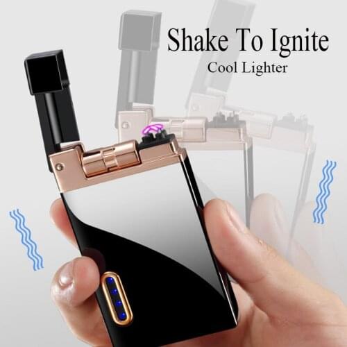 Flameless Plasma USB Electric Lighter Cool Shake Ignition Rechargeable Lighter Gadgets For Men Smoking Accessories