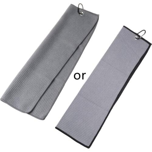 E9LE Golf Towel 12"×20" Tri-fold Microfiber Waffle with Carabiner Clip for Golf Sport
