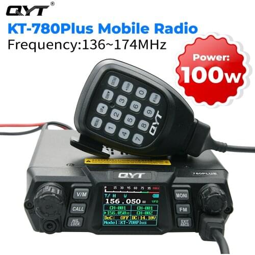 QYT KT-780 Plus 100W Powerful VHF 136-174MHz Ham Mobile Radio Transceiver 256 Channels Long Range Communication Car Radio