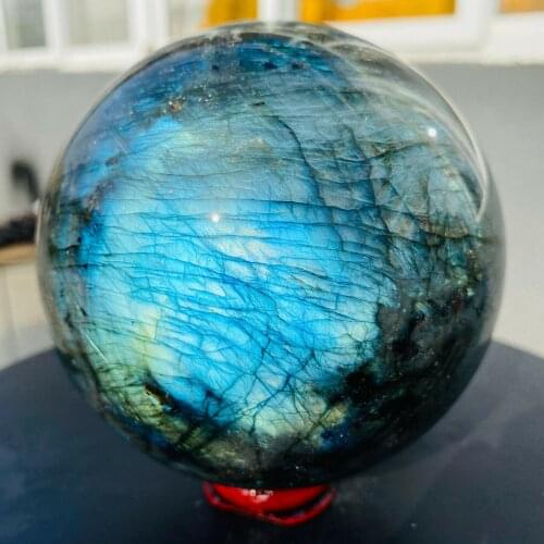 Natural pull feldspar sphere rock quartz crystal ball