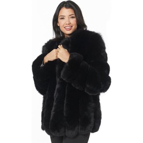 Real Fox Fur Coat Jacket Women Winter Plush Fashion Fur Jacket 2021 New Trendy Fur Outwear Multicolor Customize