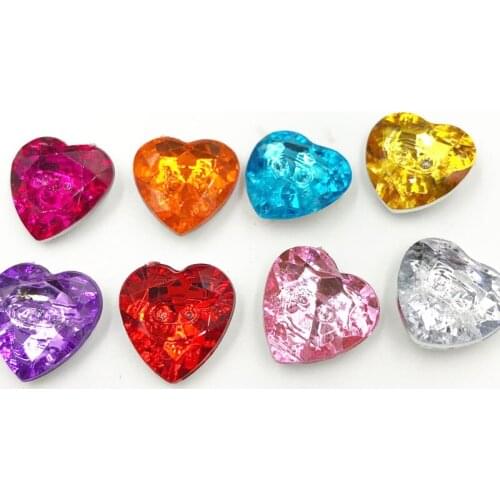 50 pcs Acrylic Rhinestone FlatBack Heart stones and crystals Clothing crafts T12