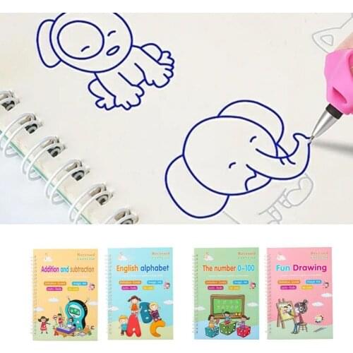 Practice Copybook English Version Groove Design Paper Handwriting Children Calligraphy Book for Home
