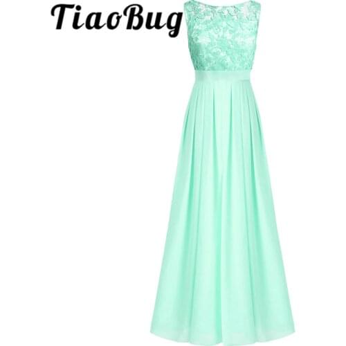 TiaoBug 2020 Women New Fashion Bridesmaid Tulle Formal Lace Dresses Gaduation Sisters Princess Maxi Dress Prom Vestido De Festa