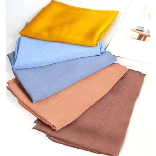 Crepe Charmeuse Fabric Dress Satin Silky Polyester Scarf Hijab Wedding Summer Skirt Material