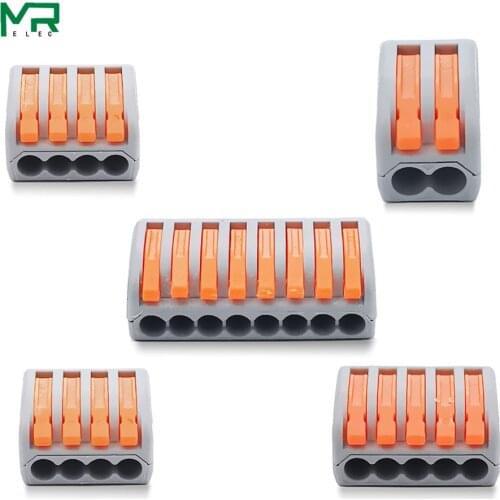 10/30 /50/100pcs universal cable and wire connector 222 fast household compact wire connection push in terminal block 2-8 pin