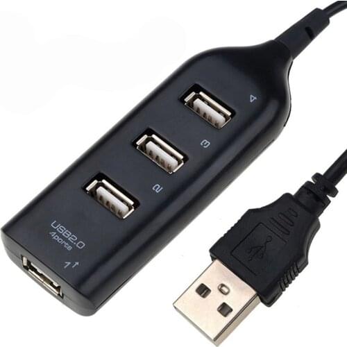 USB Hub Adapter Mini USB 2.0 4-Port Splitter For PC Laptop Notebook Receiver Computer Peripherals Accessories Black/White