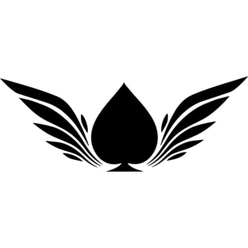 17.6X6.7CM Spades With Wings Personality Light Eyebrow Vinyl Decal Car Sticker