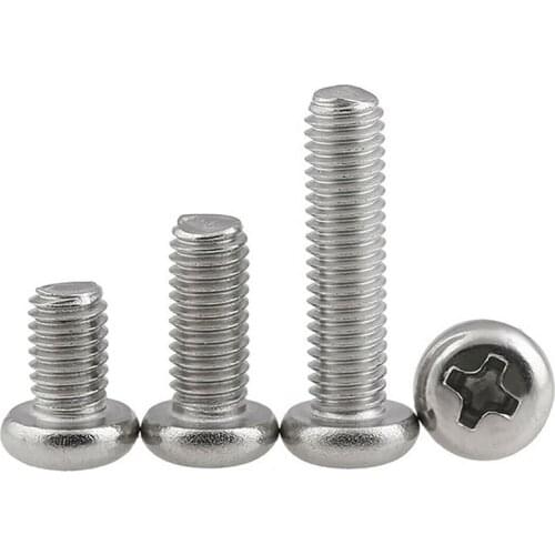 Round Head Screws A2 Stainless Phillips Pan Screw M1 1.2 1.4 1.6 2