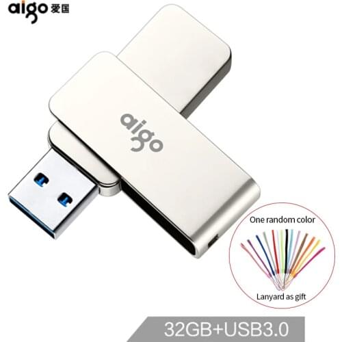 Aigo Flash Disk High-Speed USB3.0 Genuine 4GB 8GB Metal Rotating Car USB Flash Drive 16GB 32GB 128GB Funny Gift