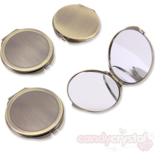 60mm Bronze Mirror Compact Blank Engraving, Decoden, Embellishment DIY Crafts