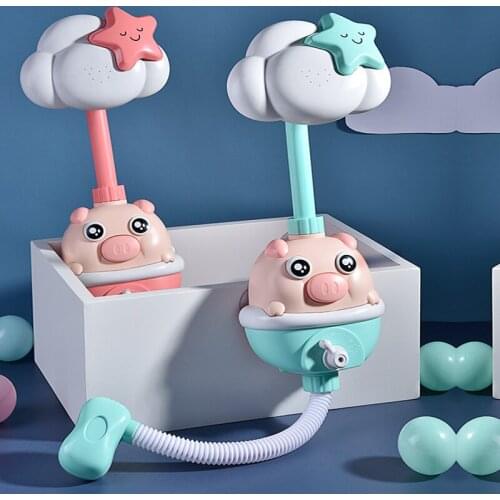 1X Kids Bath Toys Swimming Pink Green Pipeline Play Game Baby Bathroom Faucet Shower Electric Water Spray Plaything For Children