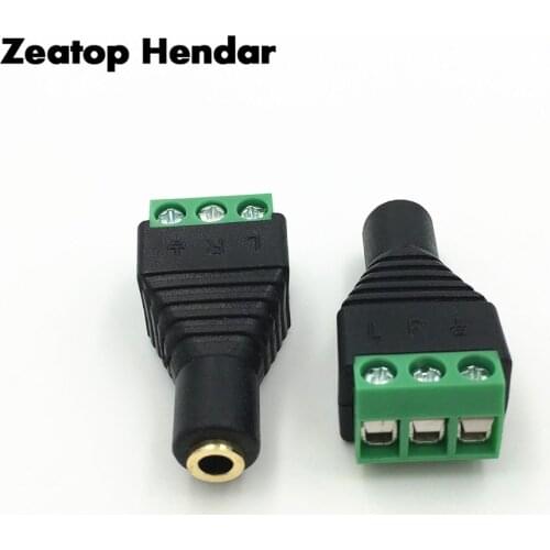 1Pcs 3.5 mm 3 4 Pole Stereo Female to AV Screw Video Balun Terminal 3.5mm Jack 3/4 Pin Male Block Plug Connector