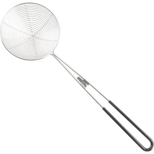 1pc Stainless Steel Kitchen Colander Strainer Wire Skimmer Spoon With Silicone Handle Kitchen Tools Accessories