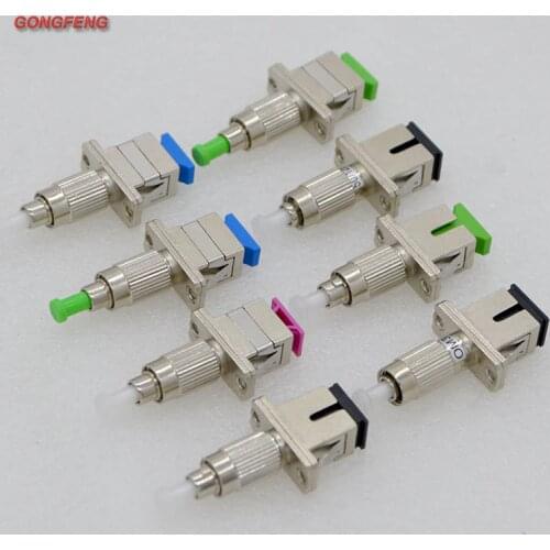 10PCS New Fiber Optic Connector Adapter SC Female-FC Male Fiber Adapter SM9/125 Multimode 50/125,62.5/125 Flange Coupler Adapter